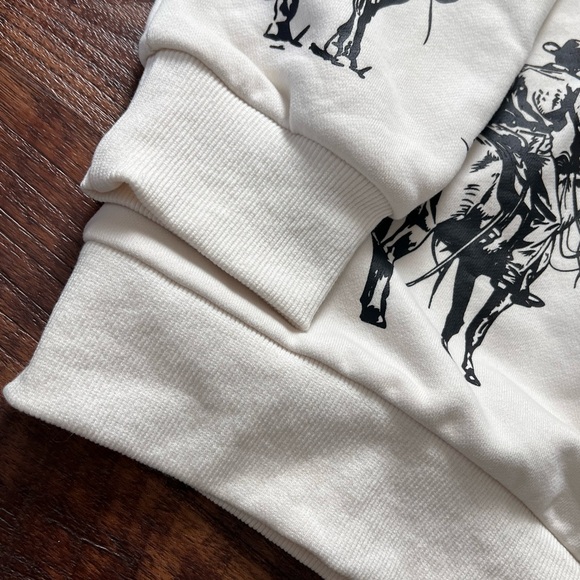 Lucky & Blessed Western Theme Sweatshirt - White and Black - Picture 3 of 5